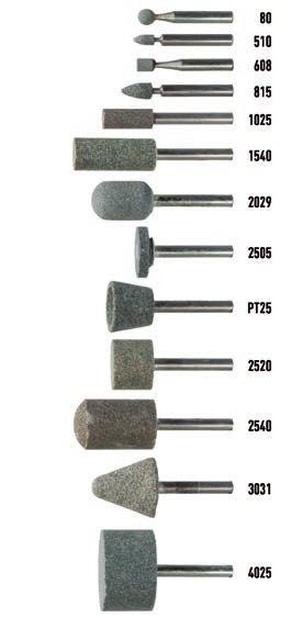 abrasives ornamental- and sculpturing Profile grinding bits ceramic bond y for processing of ornaments, letters, profiles and shaped work pieces y use on profile grinders, preferably pneumatic