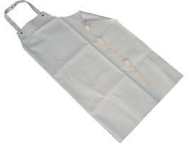 020 Synthetic apron y white special synthetic apron, light model with welded PVC-loops, side- and neck bands y hygienic and easy care y proof against almost every type of acid, lye and solvents