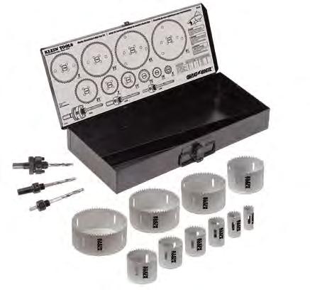 Hole Saw Kits Master Electrician s Hole Saw Kit Includes the most commonly used saws and arbors. All components are packed in a metal carrying case. 31640 8.10 Hole Saws Arbors Cat. No.