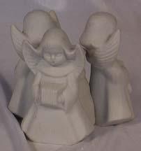 00 Item # 221 Trio of angels, one holding a concertina.