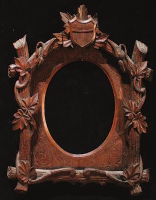 Top: Rococo Revival Frame, English, inscribed, Charles, Prince of Wales ; composition, pine, gold leaf, 52 x 57 x 7½ inches.
