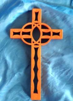 CROSS WITH DOVE AND RINGS L 5 x 8.