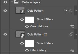 In the next step the action will open the Halftone Pattern filter settings.