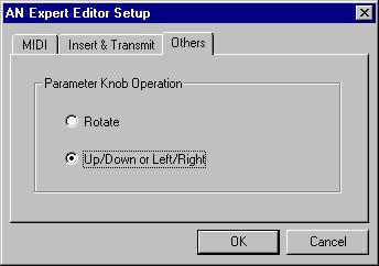 Setup Menus / AN Expert Editor Setup Others Tab This tab features two operation preference settings for the AN Expert Editor.