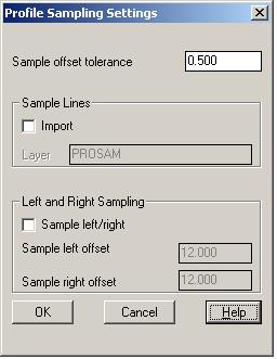 Profile Settings Before you sample the existing ground to retrieve profile data, you can set up the profile sampling settings.