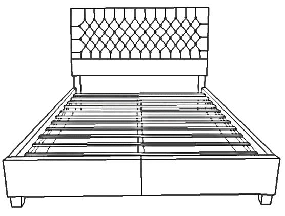 Put the Cross Slats(H) into the grooves of the Side Rails(). Step 8 nsure that all Bolts are secured at all joints. Your Bed is ready for use. This Bed can only be used on a flat, level surface.