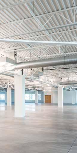 lighting and exposed HVAC ductwork on both floors