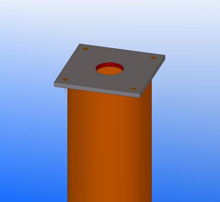 Composite column End plates A hole in the center of the end plate Recommended size is ø120 mm At least the same size as the