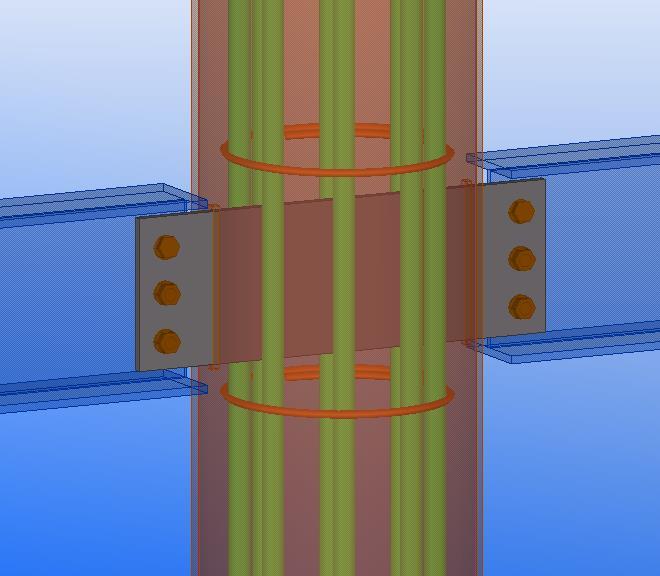Composite column Parts that go through the