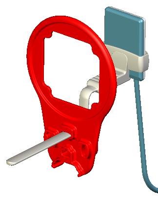 3.3. Anterior Periapical Holder This holder is color-coded WHITE. ILLUSTRATION USAGE Grip-Style Anterior Holder on Sensor (Maxilliary image) Sheath required but not shown 1.