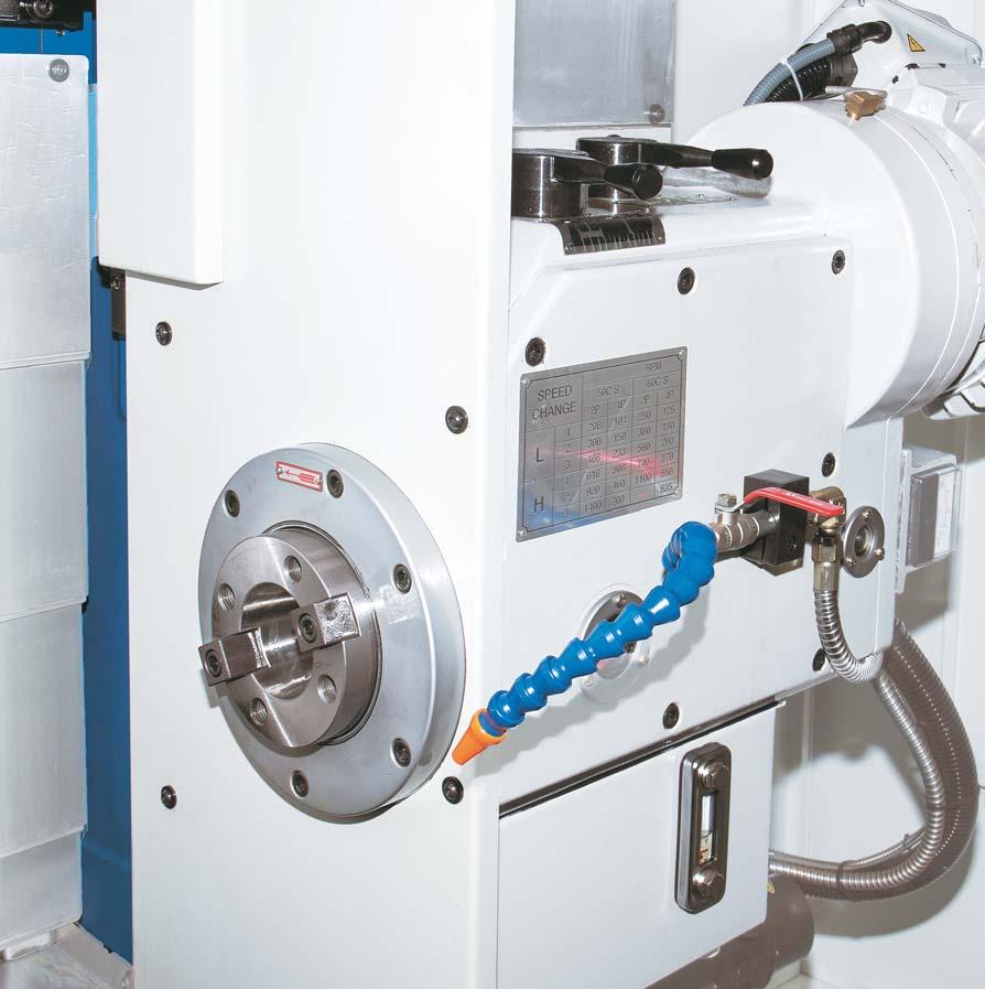 Preloaded ball screw Y axis 3-step main drive at vertical cutter head, combined with a reliable variable frequency drive ensure high torque across the entire speed rage Horizontal cutter head with