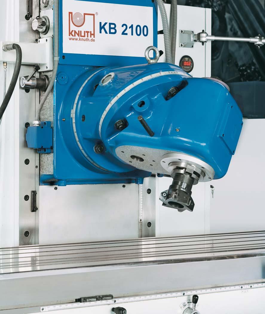 The KB 2100 includes a horizontal cutter arbor holder with excellent rigidity, allowing the user to fully utilize the advantages of a bed-type milling machine design for machining with long cutter