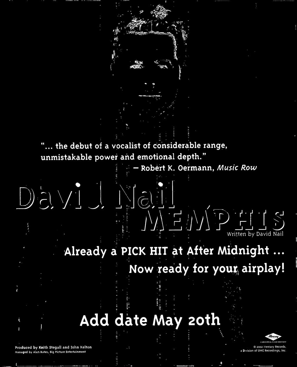 Add date May oth Produced by Keith Stegall and John Kelton vanaged