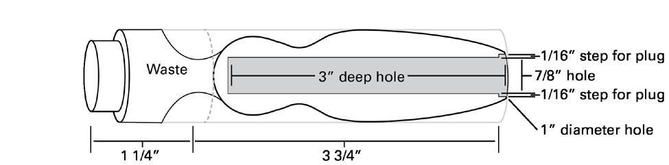 Fostner bit into the oval to a depth approximately 3 from the bottom of the oval (figure 4).