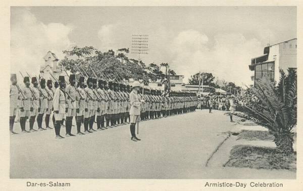Armistice-Day Celebrations, The King's African Rifles, Dar-es-Salaam, in the 1920'ies.
