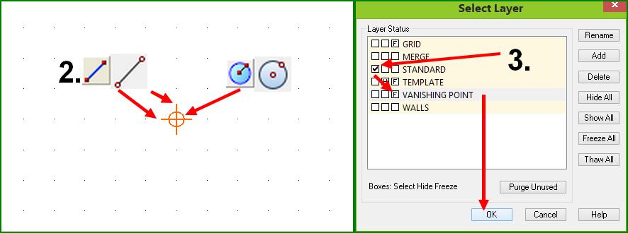4. Calculate the scale and draw the other lines of the walls. Once you have your scaling factor, you just use the Scaled Copy tool: 1. Calculate the scale factor: scale factor= focal length.