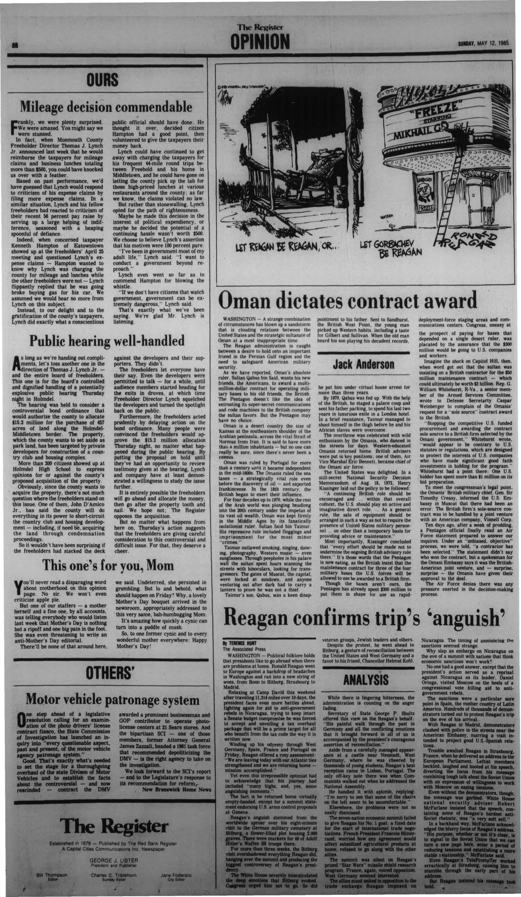 OPINION SUNDAY. MAY 12. 1985 F OURS Mileage decision commendable rankly, we were plenty surprised. We were amazed. You might say we were stunned.