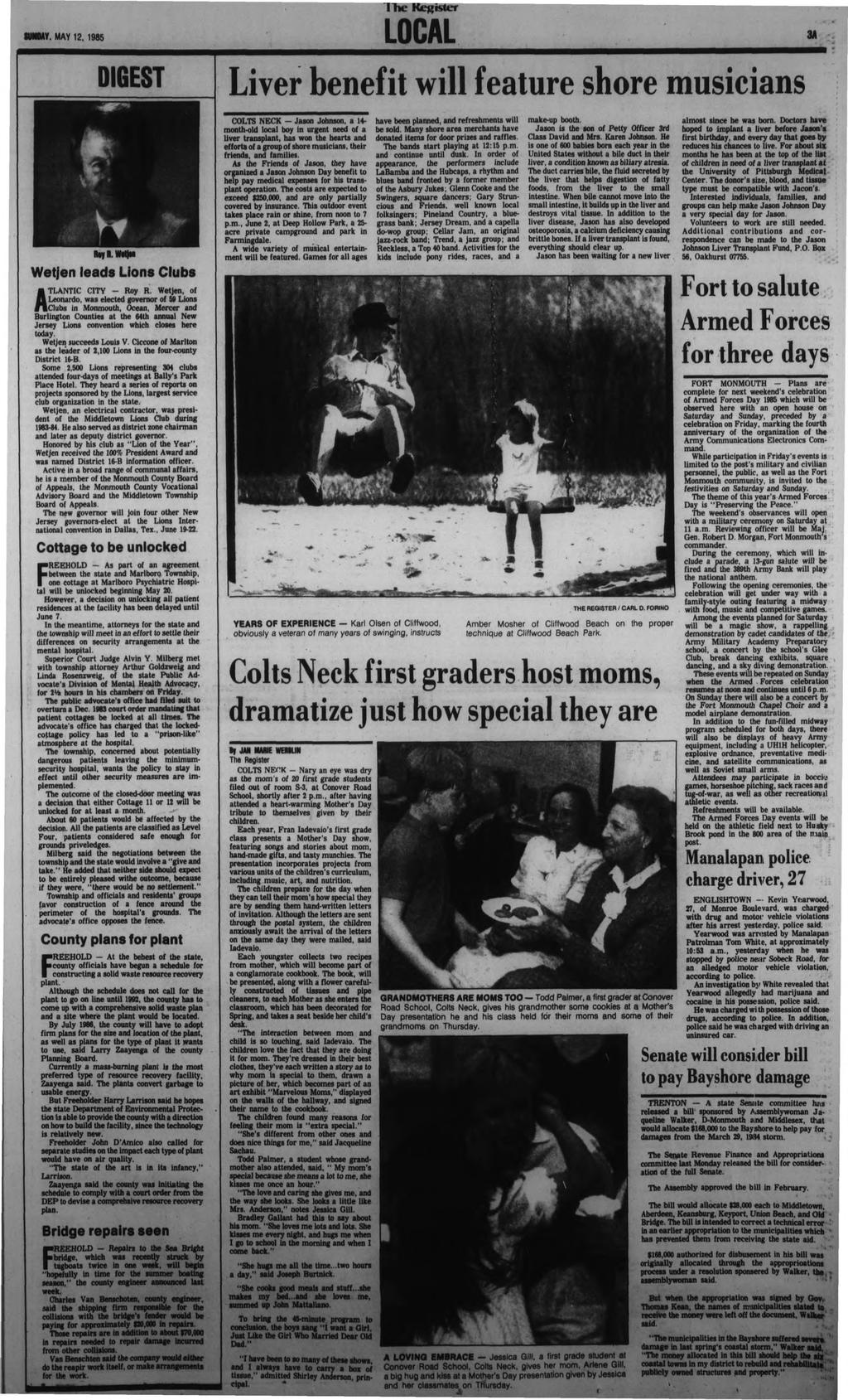 MAY 12, 1985 NfLM*. Wetjen leads Lions Clubs A TLANTIC CITY - Roy R.