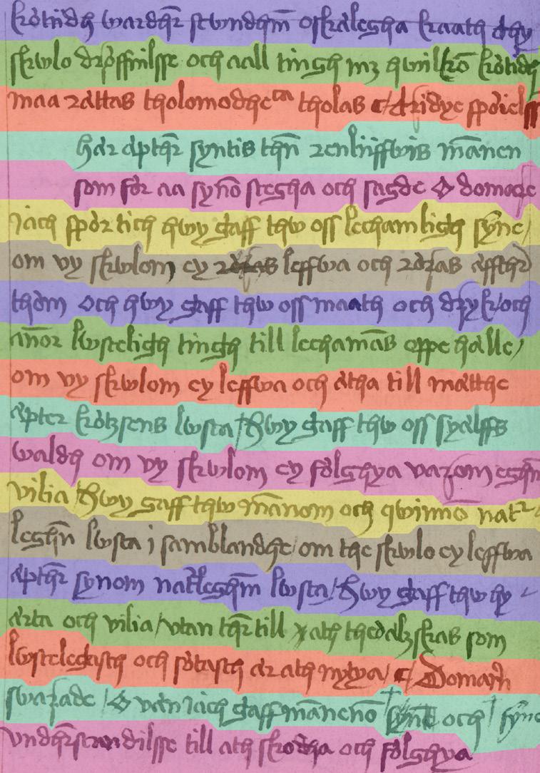 HUMANITY, CULTURE AND SOCIETY Advanced image processing enables reading of ancient handwritten texts that have been scanned and digitized. Image: Fredrik Wahlberg och Anders Brun.