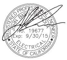 Certification The undersigned is a Professional Engineer, holding a California Registration No. 19677 Reviewed and approved by: John B.