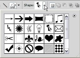 In the option bar, make sure Shape Layers is selected (Figure 2). 4. Select a shape from the Custom Shape Picker, such as the Thumbtack (Figure 3). 5.
