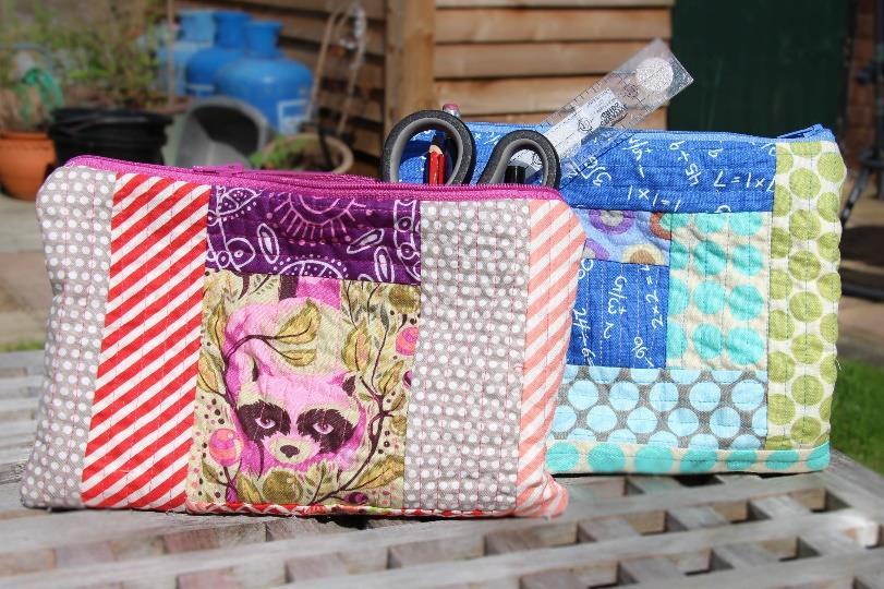 1 of 5 Quilt-As-You-Go Pencil Case by GillyMac Designs This project creates a colourful pencil case, using scraps of fabric sewn directing onto wadding.
