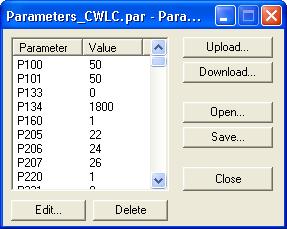 Parameter Value Dialogs 9 PARAMETER VALUE DIALOGS It is possible to save the parameters of the load cell center winder or unwinder applicative through the WLP. Figure 9.