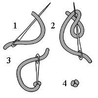 Colonial Knot A Colonial Knot is worked in three stages: 1.