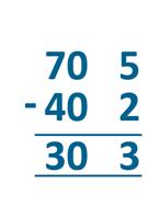 Use partitioning to subtract two or three digit numbers.