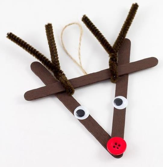 Craft Stick Reindeer Ornament Items Needed: 1.