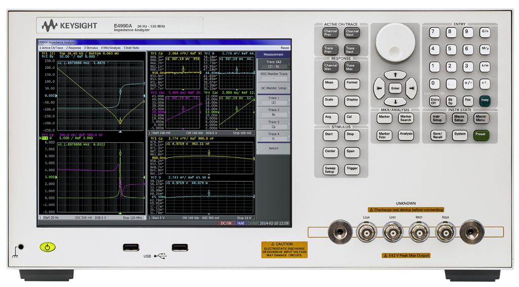 04 Keysight E4990A Impedance Analyzer - Brochure Truly User Friendly Front Panel The E4990A has a simple and intuitive user interface that allows you to make accurate repeatable measurements.