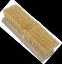 Stiffer bristles sweep sawdust, chalks and damp powders. 9" x 3" sweeping face. 2-1/2" trim length. 13 handle length. Packed 12/cs. 8 lbs.