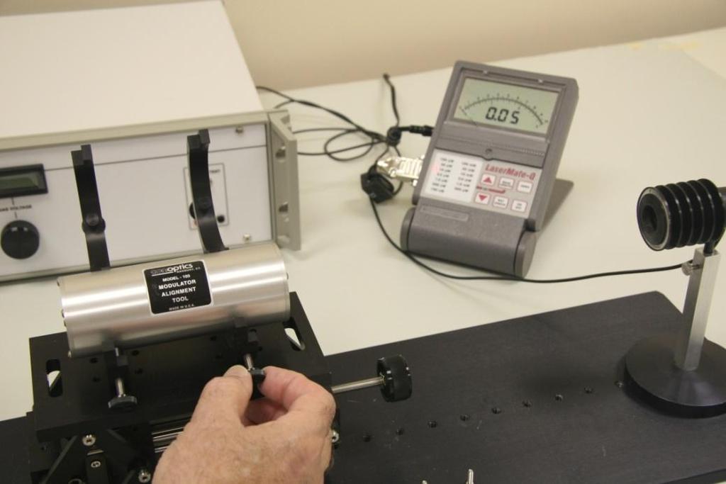 Alignment Steps: Preface: In order to properly align the input polarization to the crystal axis within the pockels cell you must apply a DC voltage while measuring the output with a photo detector