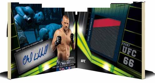 Red Parallel Sequentially numbered. NEW! UFC Champion Autograph Relic Book Card Up to 10 book cards featuring athletes who have won UFC Championships.