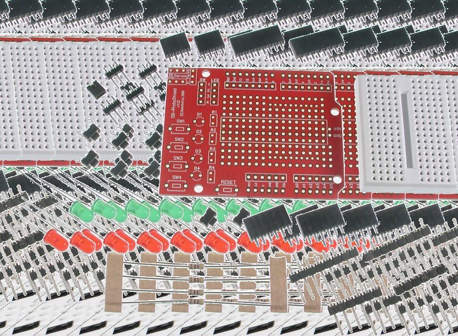 Parts List 1Printed Circuit Board (PCB) 14 x LEDs 14 x 470 ohm resistors (Yellow / Purple / Brown) 15 x SWT10 Momentary Switches 1 x JShunt Jumper Shunt 13 x MPin3 3-pin Male Header Pin Strips 12 x