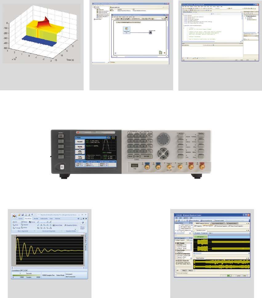 Create complex signals in a variety of software environments You can easily set up simple waveforms like sine waves, pulses, or ramps from the front panel of the 81180B.