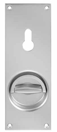 5001A Flush Door Lever Silver anodized aluminum On plate 70 mm x 200 mm, depth: 17 mm