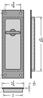 Pocket / Sliding Door Lock Series #2002 High Quality Interior Grade Steel Pocket door locks for door thickness 1 3/8 and up. Steel parts.