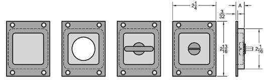Pocket & Sliding Door Lock Flush Cups Parts Seperate Page 1-13-J More
