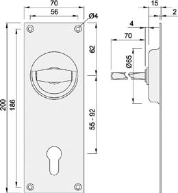 225; 316 Stainless steel Flush Door Lever #51.391; 80 mm diameter. MINIMUM DOOR THICKNESS: 1 1/2 OR 38 MM Set: #51.