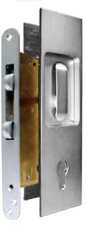 008Z Heavy duty Flush sliding door lock set. Door thickness: 1 3/4 inch. Chrome plated brass.