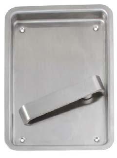 FOR 2 3/4 INCH DOOR THICKNESS Flush Plate with Lever, for use with entry set with Profile Cylinder 304 stainless steel Plate 240 x 170 mm; Build in: 220 x 150 mm Build in depth: 20mm Finish: satin or