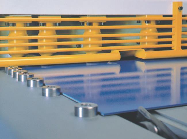 Shear Table Side and front beveled shear tables allow for easy material handling.