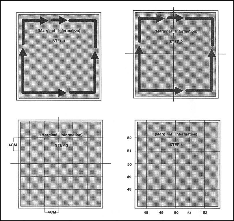 a. The point designation grid is rarely printed on photographs; therefore, it becomes the responsibility of each user to construct the grid on the photograph.