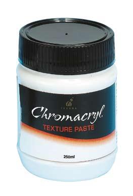 You can even add any of the Chroma paint products to the texture paste to create a 3D coloured paste.