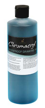 Calligraphy Chromacryl Waterproof Drawing Ink can be loaded into an ink pen to use for calligraphy. Calligraphy is an artistic form of writing that dates back over a 100 years.