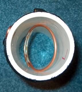 Since less wire is used in this coil than would be used in a single layer coil, the copper losses are less, but the dielectric losses are slightly higher due to the overlapped windings.