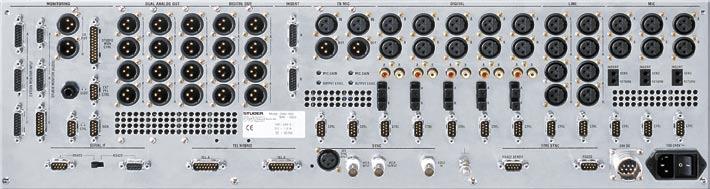 The input connection set of the Stuer Onir 1000 igitl mixing console is vilble in two versions.