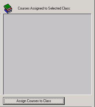 To assign a course or courses to a particular class (or classification), click the Assign Courses to Class button. A window will open that displays all of the courses available.