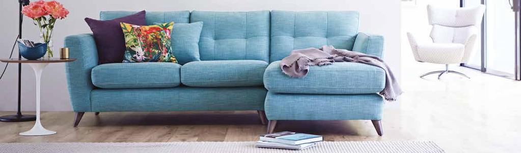 Holly Chaise End in House Cotton Linen - Peacock Tail H LLY A modern sofa range